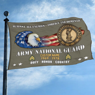 Unique Custom Name, Rank, Year, Army National Guard Grommet Flag, Gift For Army National Guard Veteran, Gifts For Dad, For Husband, Best Gifts On Father's Day, Independence Day, Veterans Day.