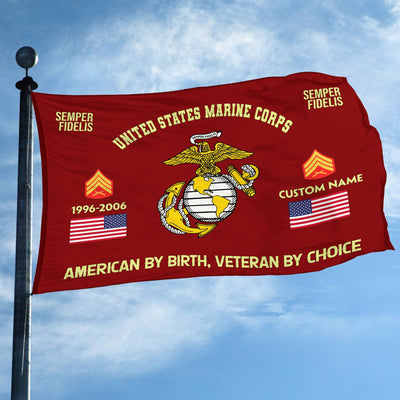 Premium Custom Name, Rank, Year, USMC Grommet Flag, Gift For Marine Veteran, Gifts For Dad, For Husband, Best Gifts On Father's Day, Independence Day, Veterans Day.