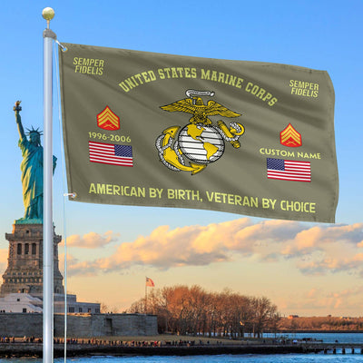 Premium Custom Name, Rank, Year, USMC Grommet Flag, Gift For Marine Veteran, Gifts For Dad, For Husband, Best Gifts On Father's Day, Independence Day, Veterans Day.