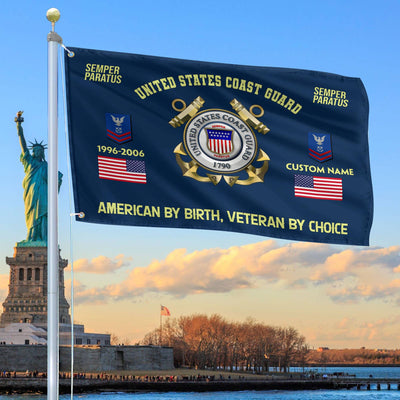 Premium Custom Name, Rank, Year, USCG Grommet Flag, Gift For Coast Guard Veteran, Gifts For Dad, For Husband, Best Gifts On Father's Day, Independence Day, Veterans Day.