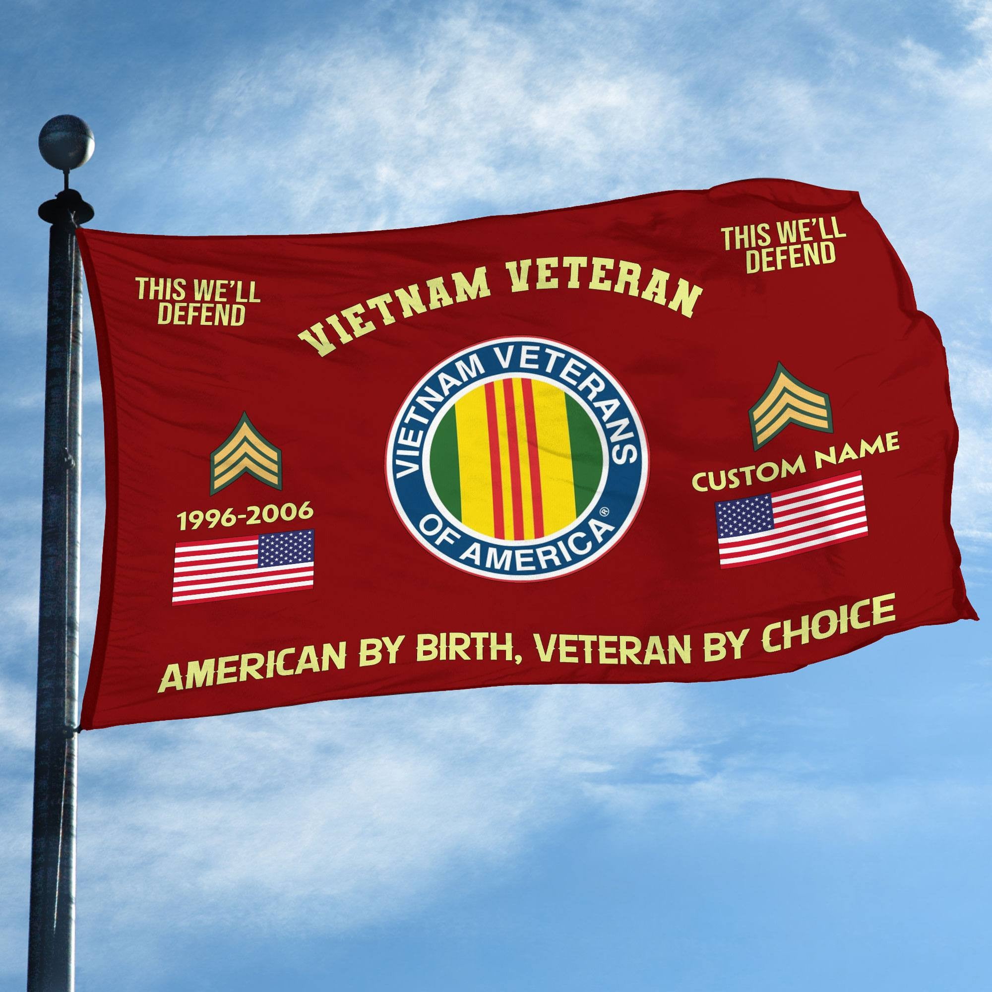 Premium Custom Name, Rank, Year, Vietnam Veteran Grommet Flag, Gift For Vietnam Veteran, Gifts For Dad, For Husband, Best Gifts On Father's Day, Independence Day, Veterans Day.