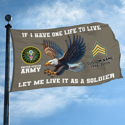 Unique Custom US Army Grommet Flag, Gift For Army Veteran, Gifts For Dad, For Husband, Best Gifts On Father's Day, Independence Day, Veterans Day.