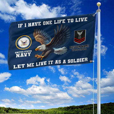 Unique Custom US Navy Grommet Flag, Gift For Navy Veteran, Gifts For Dad, For Husband, Best Gifts On Father's Day, Independence Day, Veterans Day.