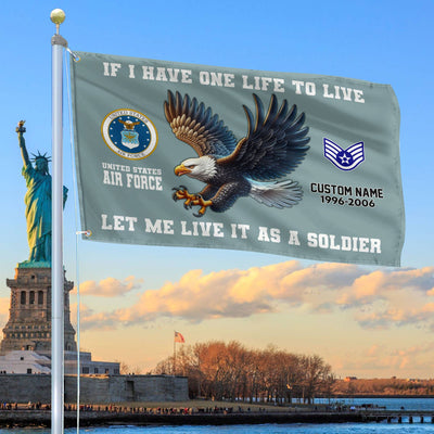 Unique Custom USAF Grommet Flag, Gift For Air Force Veteran, Gifts For Dad, For Husband, Best Gifts On Father's Day, Independence Day, Veterans Day.