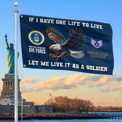Unique Custom USAF Grommet Flag, Gift For Air Force Veteran, Gifts For Dad, For Husband, Best Gifts On Father's Day, Independence Day, Veterans Day.