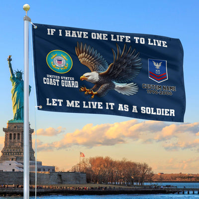 Unique Custom USCG Grommet Flag, Gift For Coast Guard Veteran, Gifts For Dad, For Husband, Best Gifts On Father's Day, Independence Day, Veterans Day.