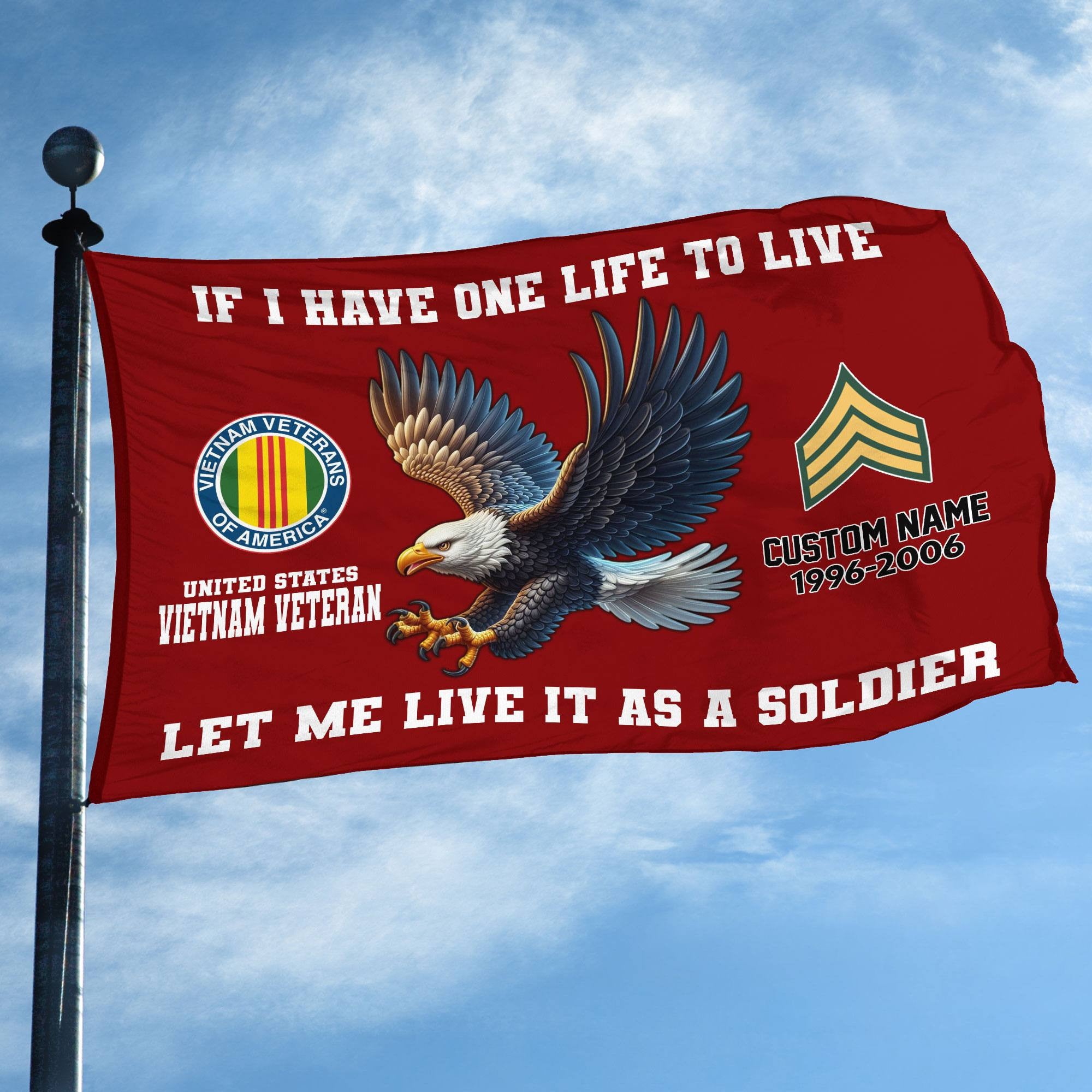 Unique Custom Vietnam Veteran Grommet Flag, Gift For Vietnam Veteran, Gifts For Dad, For Husband, Best Gifts On Father's Day, Independence Day, Veterans Day.