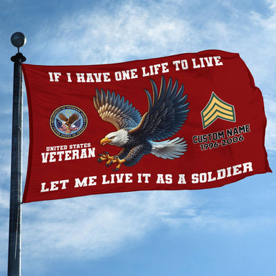 Unique Custom US Veteran Grommet Flag, Gift For US Veteran, Gifts For Dad, For Husband, Best Gifts On Father's Day, Independence Day, Veterans Day.