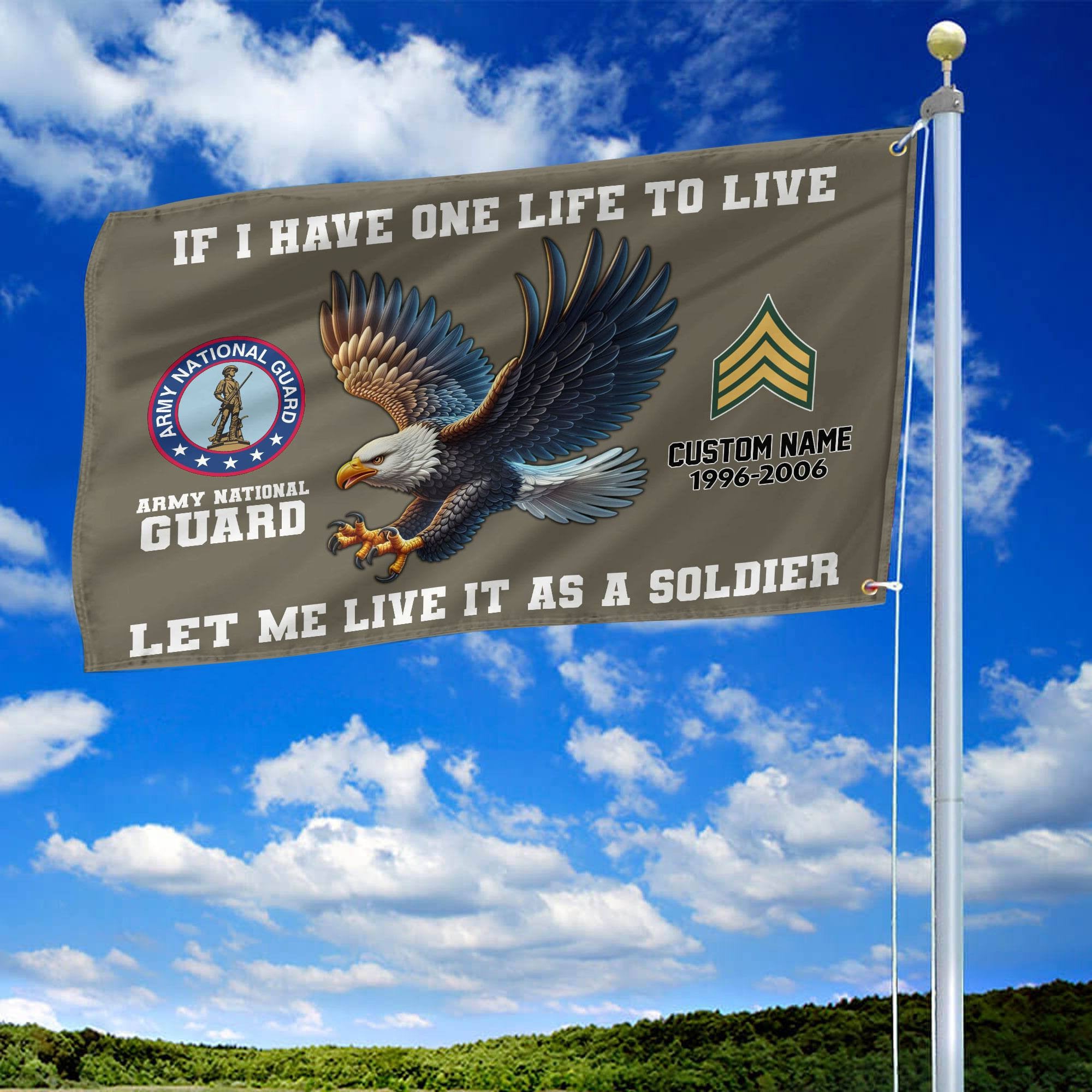 Unique Custom Army National Guard Grommet Flag, Gift For Army National Guard Veteran, Gifts For Dad, For Husband, Best Gifts On Father's Day, Independence Day, Veterans Day.