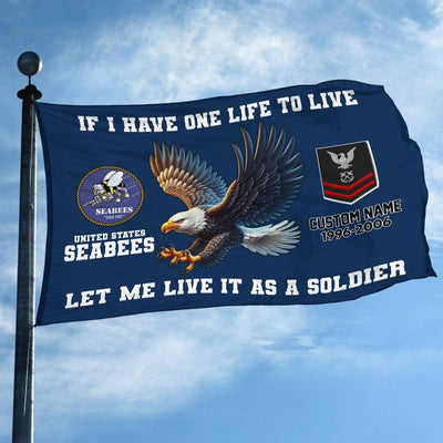 Unique Custom US Seabees Grommet Flag, Gift For Seabees Veteran, Gifts For Dad, For Husband, Best Gifts On Father's Day, Independence Day, Veterans Day.