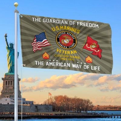 USMC Custom Grommet Flag, Gifts For Marine Veteran, Best Gifts On Father's Day, Armed Forces Day, Independence Day, Veterans Day.
