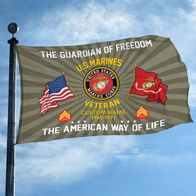 USMC Custom Grommet Flag, Gifts For Marine Veteran, Best Gifts On Father's Day, Armed Forces Day, Independence Day, Veterans Day.