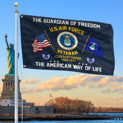 USAF Custom Grommet Flag, Gifts For Air Force Veteran, Best Gifts On Father's Day, Armed Forces Day, Independence Day, Veterans Day.
