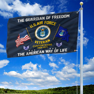 USAF Custom Grommet Flag, Gifts For Air Force Veteran, Best Gifts On Father's Day, Armed Forces Day, Independence Day, Veterans Day.