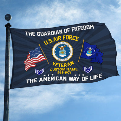 USAF Custom Grommet Flag, Gifts For Air Force Veteran, Best Gifts On Father's Day, Armed Forces Day, Independence Day, Veterans Day.