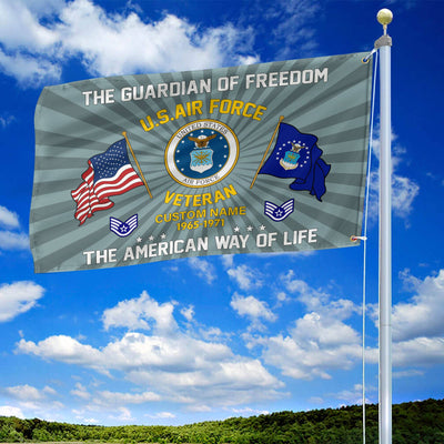 USAF Custom Grommet Flag, Gifts For Air Force Veteran, Best Gifts On Father's Day, Armed Forces Day, Independence Day, Veterans Day.