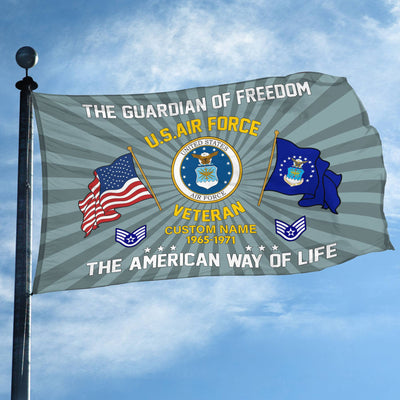 USAF Custom Grommet Flag, Gifts For Air Force Veteran, Best Gifts On Father's Day, Armed Forces Day, Independence Day, Veterans Day.