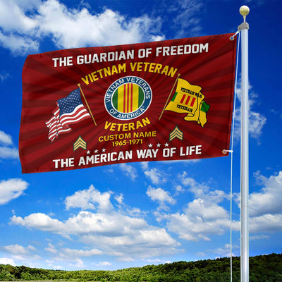 Vietnam Veteran Custom Grommet Flag, Gifts For Vietnam Veteran, Best Gifts On Father's Day, Armed Forces Day, Independence Day, Veterans Day.