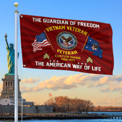 US Veteran Custom Grommet Flag, Gifts For US Veteran, Best Gifts On Father's Day, Armed Forces Day, Independence Day, Veterans Day.