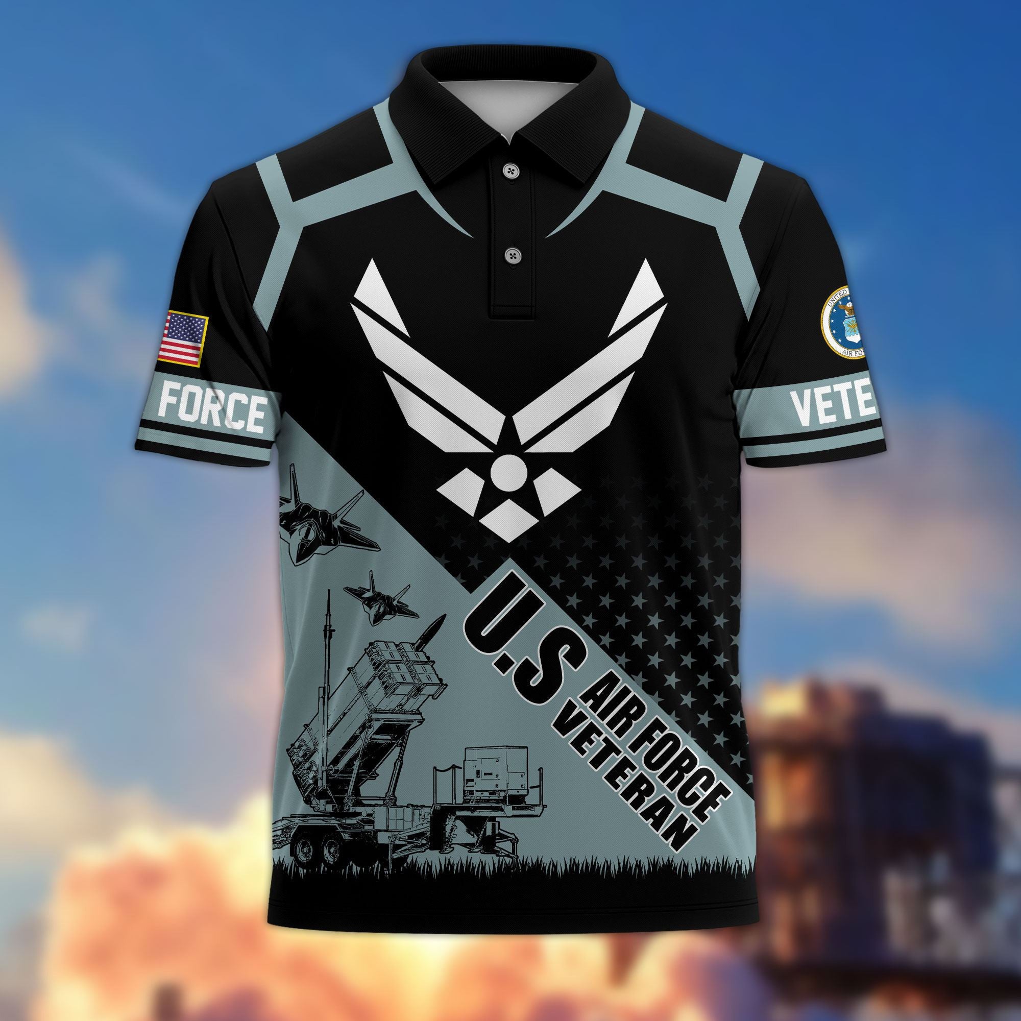 Premium US Veterans Polo Shirt, Gifts For US Veterans, Gifts On Father's Day, Independence Day, Armed Forces Day, Veterans Day.