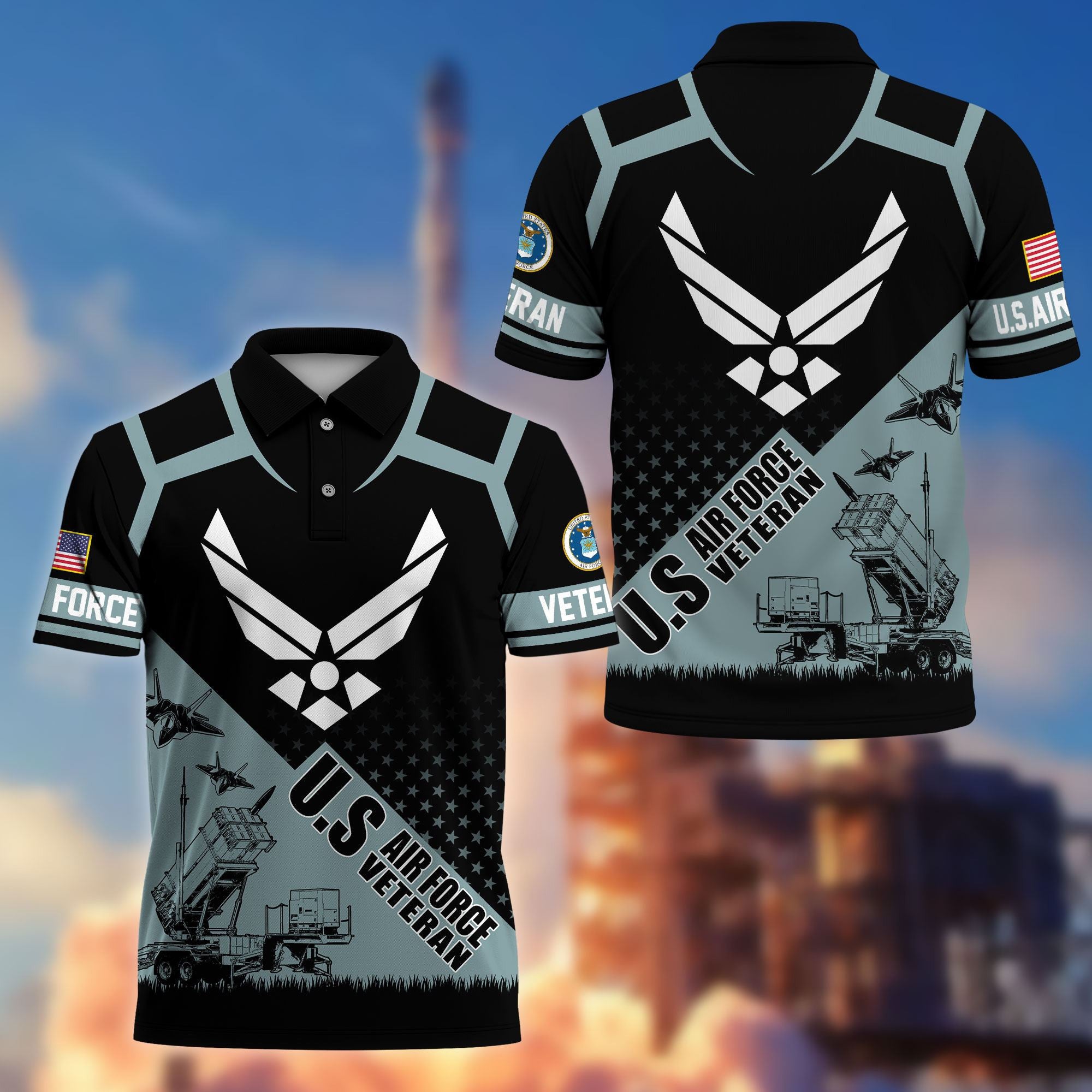 Premium US Veterans Polo Shirt, Gifts For US Veterans, Gifts On Father's Day, Independence Day, Armed Forces Day, Veterans Day.