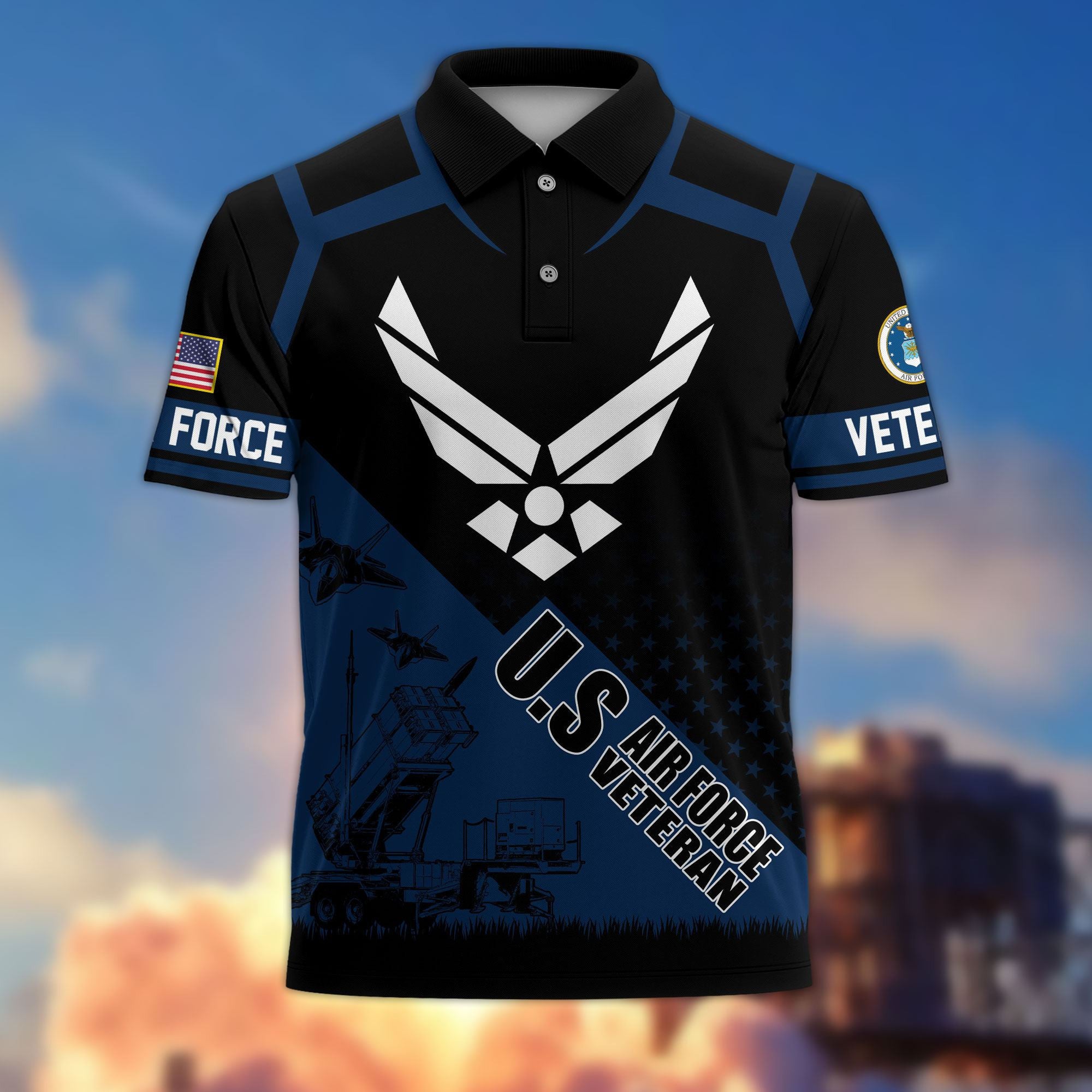 Premium US Veterans Polo Shirt, Gifts For US Veterans, Gifts On Father's Day, Independence Day, Armed Forces Day, Veterans Day.