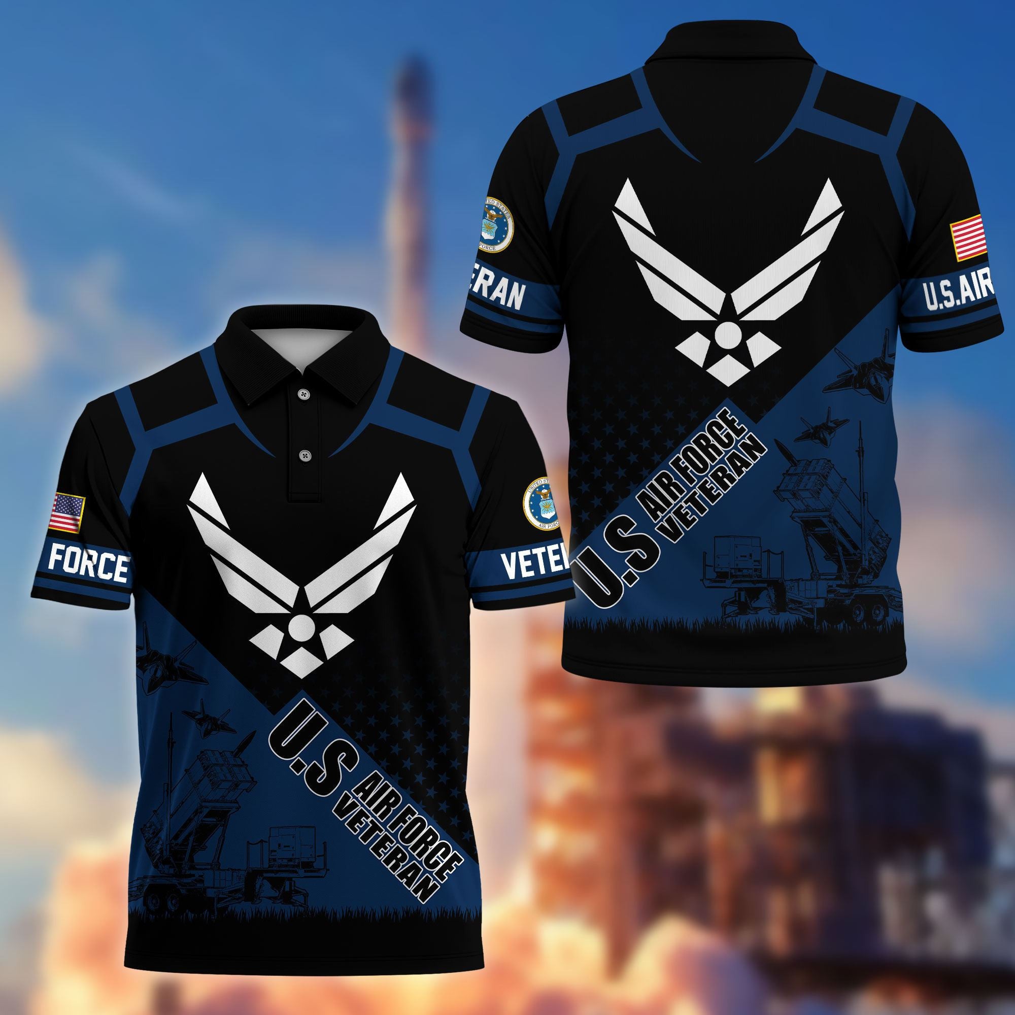 Premium US Veterans Polo Shirt, Gifts For US Veterans, Gifts On Father's Day, Independence Day, Armed Forces Day, Veterans Day.