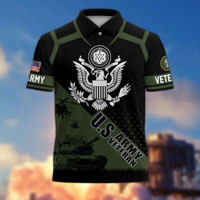 Premium US Veterans Polo Shirt, Gifts For US Veterans, Gifts On Father's Day, Independence Day, Armed Forces Day, Veterans Day.