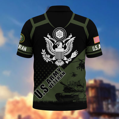 Premium US Veterans Polo Shirt, Gifts For US Veterans, Gifts On Father's Day, Independence Day, Armed Forces Day, Veterans Day.