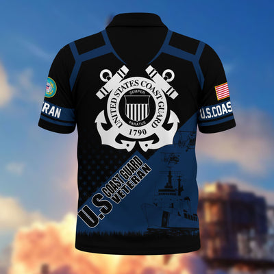Premium US Veterans Polo Shirt, Gifts For US Veterans, Gifts On Father's Day, Independence Day, Armed Forces Day, Veterans Day.