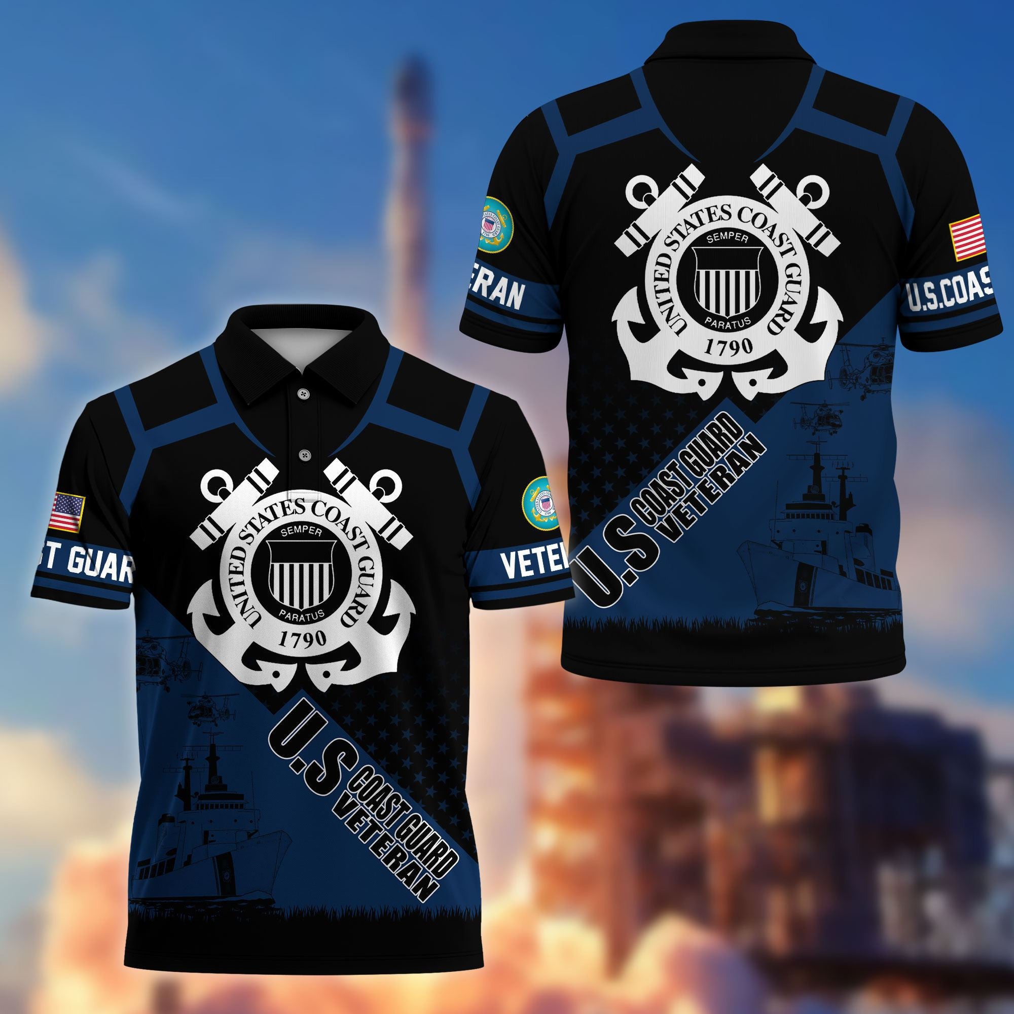 Premium US Veterans Polo Shirt, Gifts For US Veterans, Gifts On Father's Day, Independence Day, Armed Forces Day, Veterans Day.