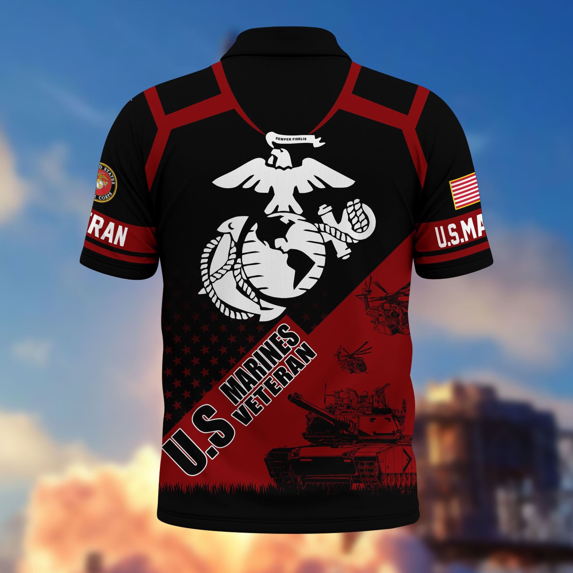 Premium US Veterans Polo Shirt, Gifts For US Veterans, Gifts On Father's Day, Independence Day, Armed Forces Day, Veterans Day.
