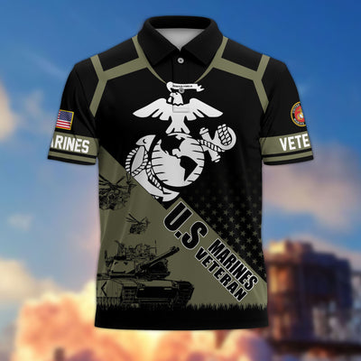 Premium US Veterans Polo Shirt, Gifts For US Veterans, Gifts On Father's Day, Independence Day, Armed Forces Day, Veterans Day.