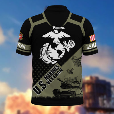 Premium US Veterans Polo Shirt, Gifts For US Veterans, Gifts On Father's Day, Independence Day, Armed Forces Day, Veterans Day.