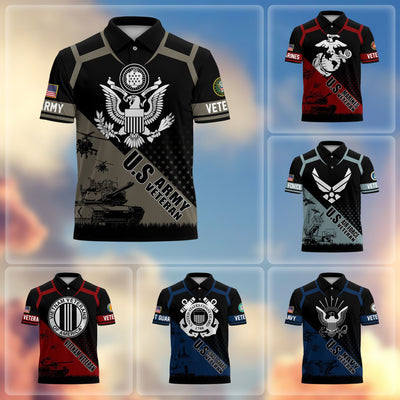 Premium US Veterans Polo Shirt, Gifts For US Veterans, Gifts On Father's Day, Independence Day, Armed Forces Day, Veterans Day.