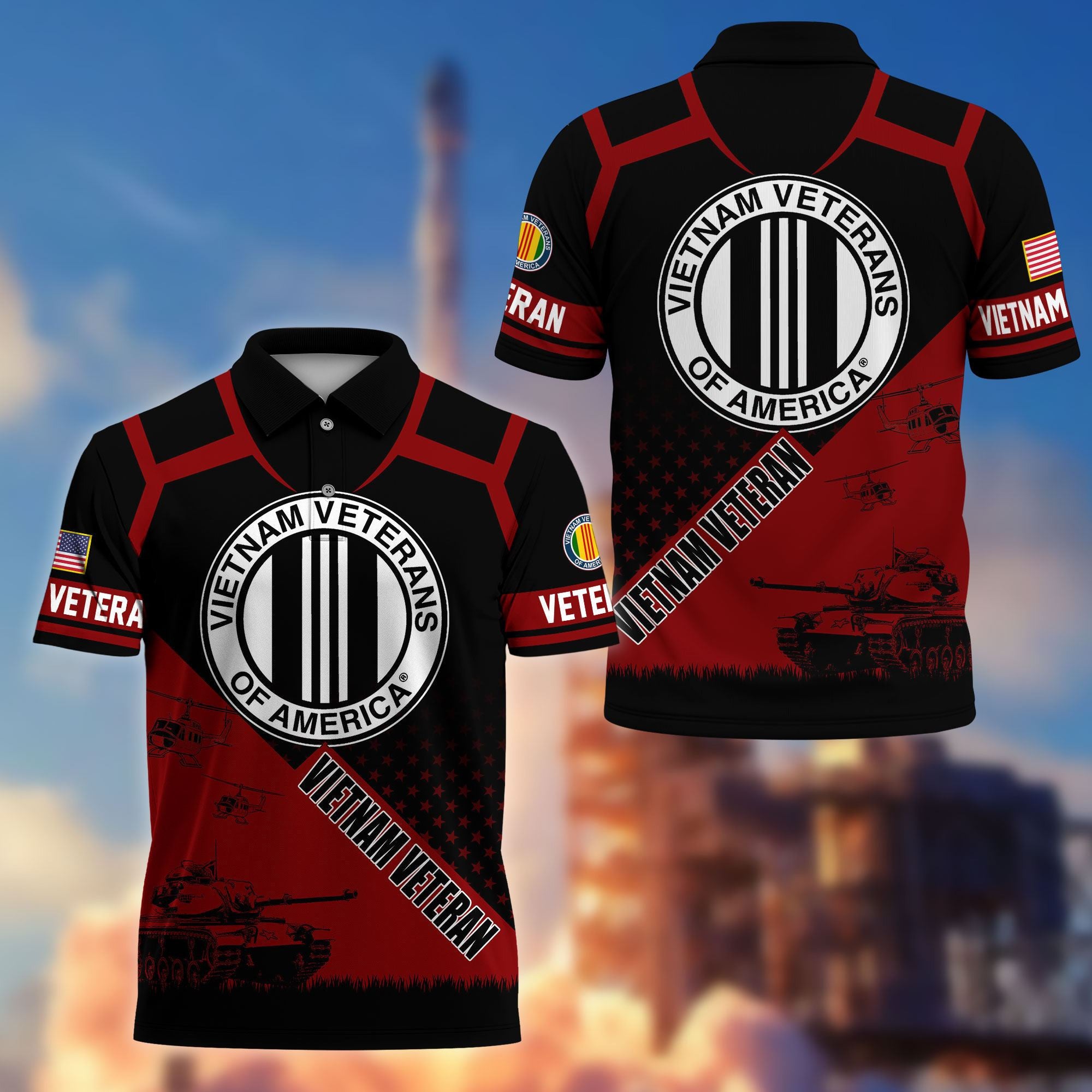 Premium US Veterans Polo Shirt, Gifts For US Veterans, Gifts On Father's Day, Independence Day, Armed Forces Day, Veterans Day.