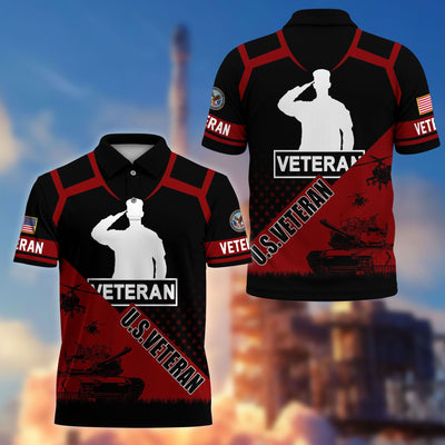 Premium US Veterans Polo Shirt, Gifts For US Veterans, Gifts On Father's Day, Independence Day, Armed Forces Day, Veterans Day.