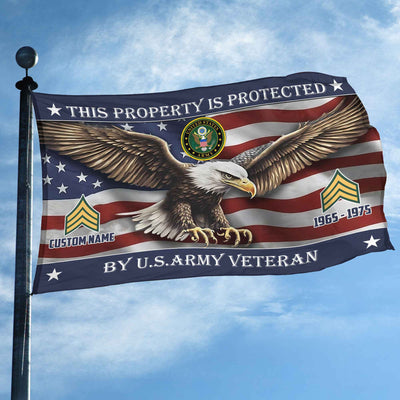 Unique Custom Name, Rank, Year, US Army Grommet Flag, Gifts For Army Veteran, Gifts For Dad, For Husband, Best Gifts On Father's Day, Independence Day, Veterans Day.