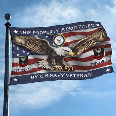 Unique Custom Name, Rank, Year, US Navy Grommet Flag, Gifts For Navy Veteran, Gifts For Dad, For Husband, Best Gifts On Father's Day, Independence Day, Veterans Day.