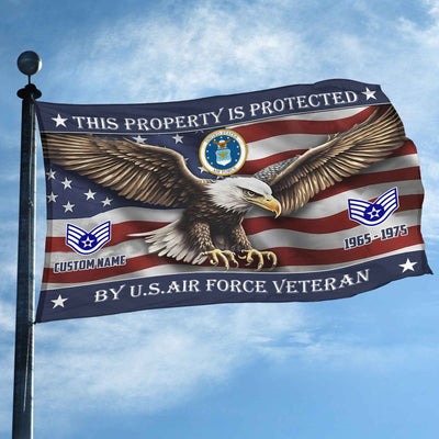Unique Custom Name, Rank, Year, USAF Grommet Flag, Gifts For Airforce Veteran, Gifts For Dad, For Husband, Best Gifts On Father's Day, Independence Day, Veterans Day.