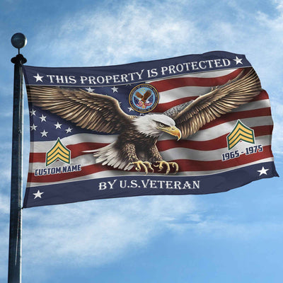 Unique Custom Name, Rank, Year, US Veteran Grommet Flag, Gifts For US Veteran, Gifts For Dad, For Husband, Best Gifts On Father's Day, Independence Day, Veterans Day.