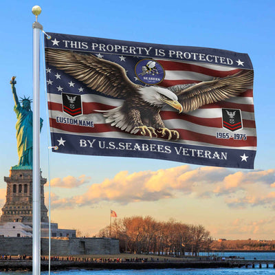Unique Custom Name, Rank, Year, US Seabees Grommet Flag, Gifts For Seabees Veteran, Gifts For Dad, For Husband, Best Gifts On Father's Day, Independence Day, Veterans Day.