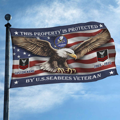 Unique Custom Name, Rank, Year, US Seabees Grommet Flag, Gifts For Seabees Veteran, Gifts For Dad, For Husband, Best Gifts On Father's Day, Independence Day, Veterans Day.
