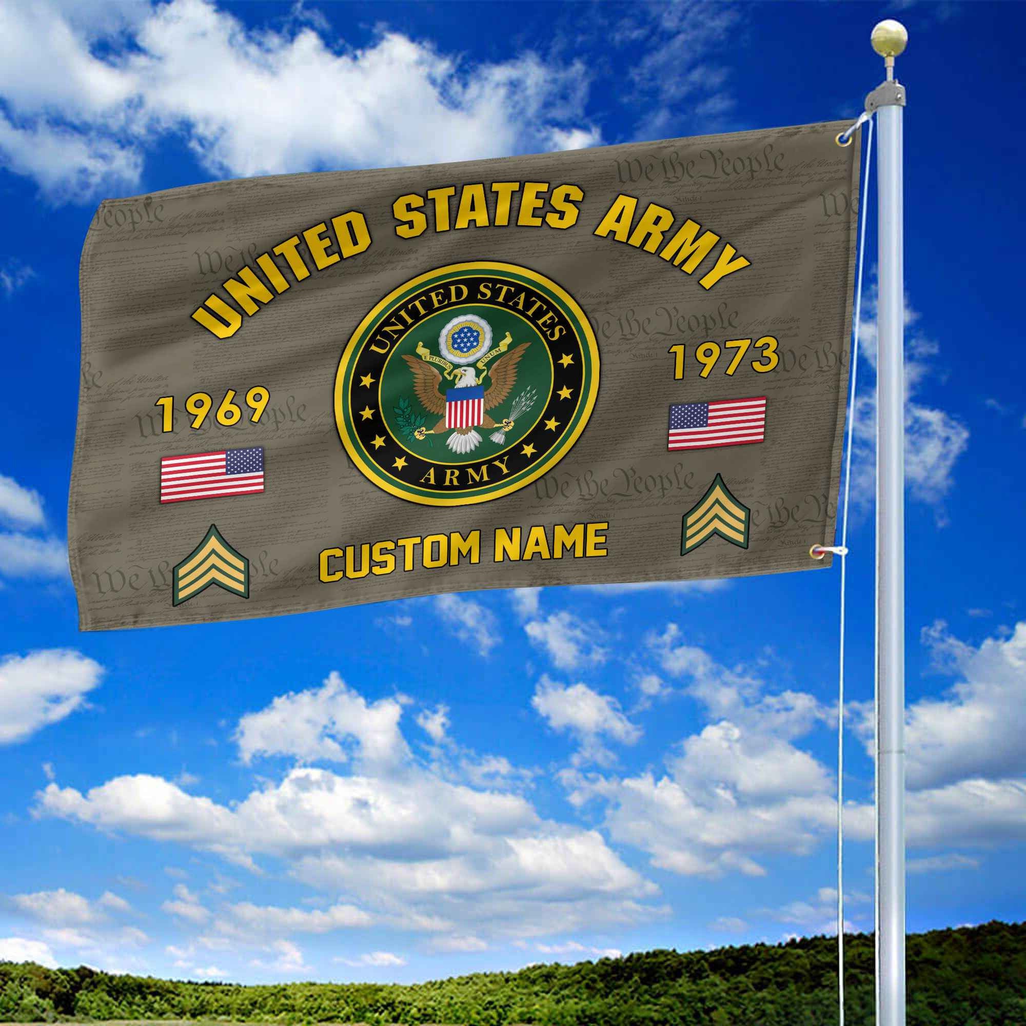 Premium Custom US Army Grommet Flag, Gifts For Army Veteran, Best Gifts On Father's Day, Armed Forces Day, Independence Day, Veterans Day.