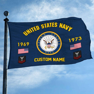 Premium Custom US Navy Grommet Flag, Gifts For Navy Veteran, Best Gifts On Father's Day, Armed Forces Day, Independence Day, Veterans Day.