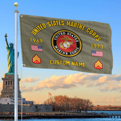 Premium Custom USMC Grommet Flag, Gifts For Marine Veteran, Best Gifts On Father's Day, Armed Forces Day, Independence Day, Veterans Day.