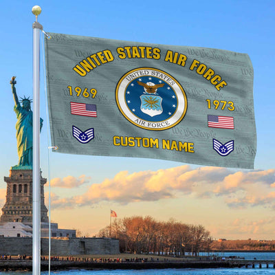 Premium Custom USAF Grommet Flag, Gifts For Air Force Veteran, Best Gifts On Father's Day, Armed Forces Day, Independence Day, Veterans Day.