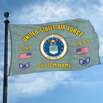 Premium Custom USAF Grommet Flag, Gifts For Air Force Veteran, Best Gifts On Father's Day, Armed Forces Day, Independence Day, Veterans Day.