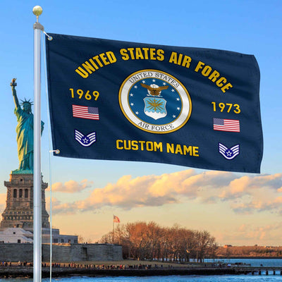 Premium Custom USAF Grommet Flag, Gifts For Air Force Veteran, Best Gifts On Father's Day, Armed Forces Day, Independence Day, Veterans Day.
