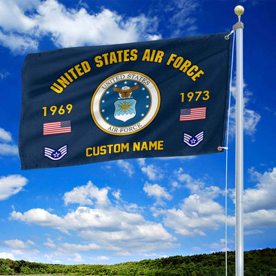 Premium Custom USAF Grommet Flag, Gifts For Air Force Veteran, Best Gifts On Father's Day, Armed Forces Day, Independence Day, Veterans Day.